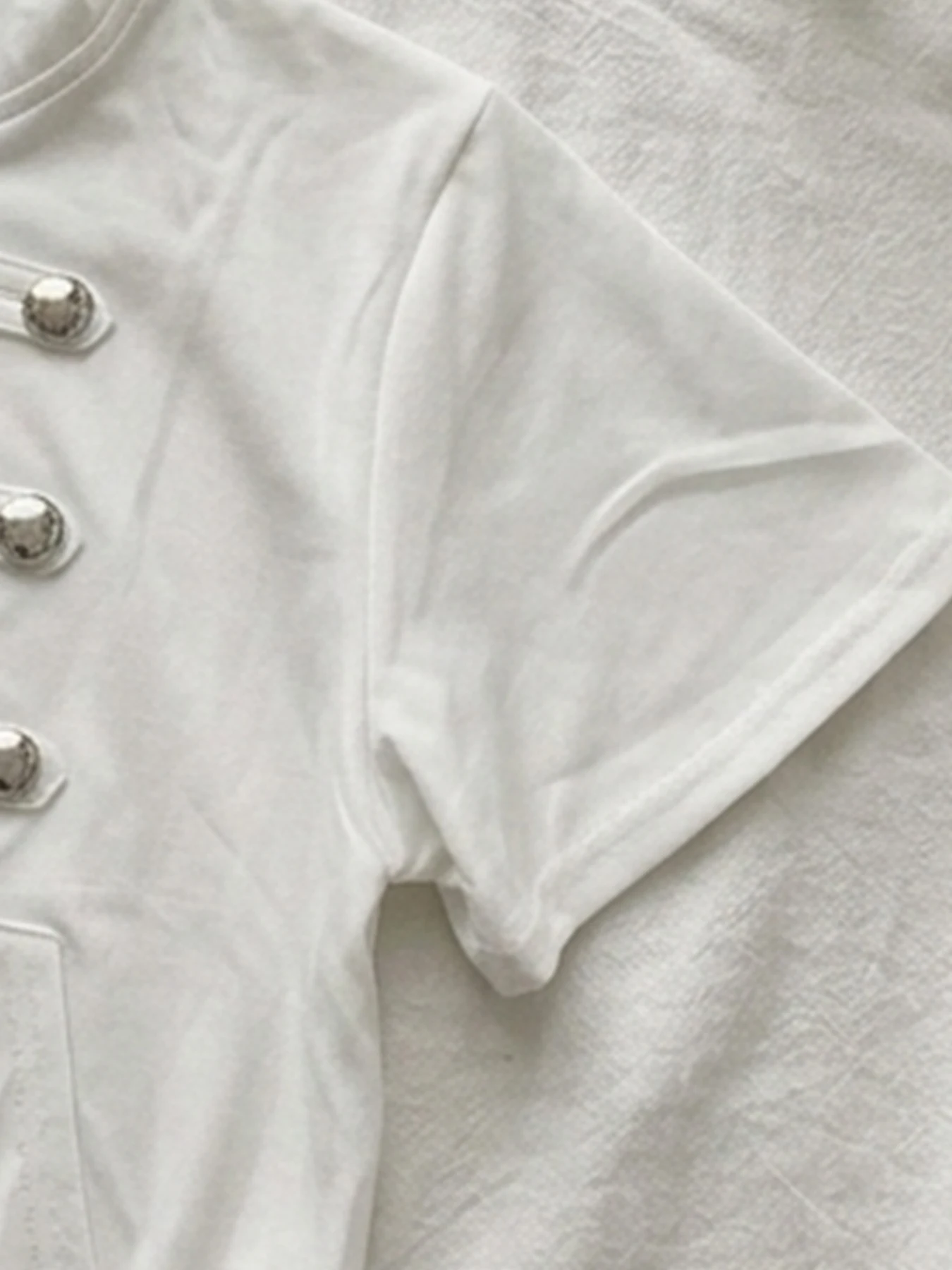 Koreanisches Sommer-Hoodie mit Reißverschluss und kurzen Ärmeln, mit Taschen, süßes und cooles doppelreihiges Retro-Top im Spicy-Girl-Stil. – Detail 5