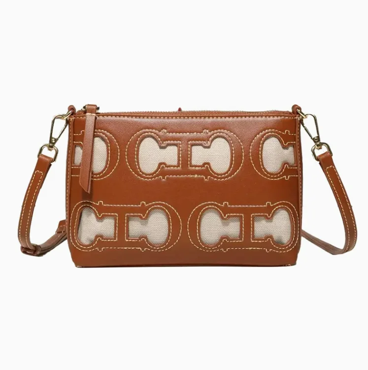 

2025 Новая женская сумка через плечо с лазерной резкой, классическая повседневная сумка через плечо с гладким стилем, модный трансформируемый кошелек