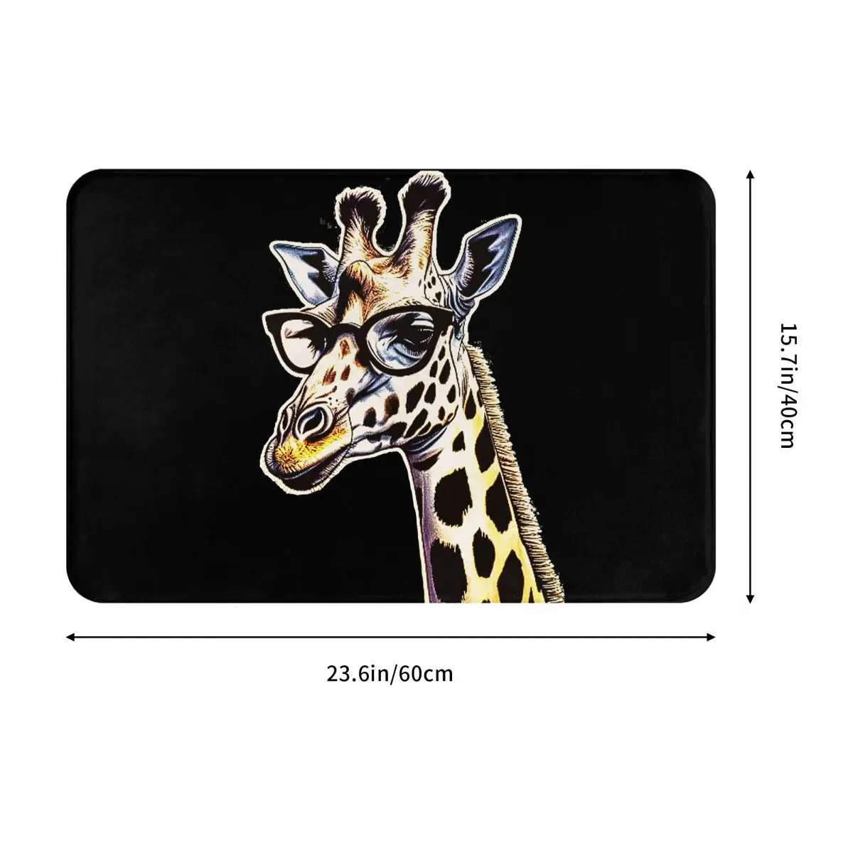 Giraffe With Glasses Doormat Antiwear Carpet Rug Kitchen Entrance Home Floor Mat for Bedroom Footpad Mats