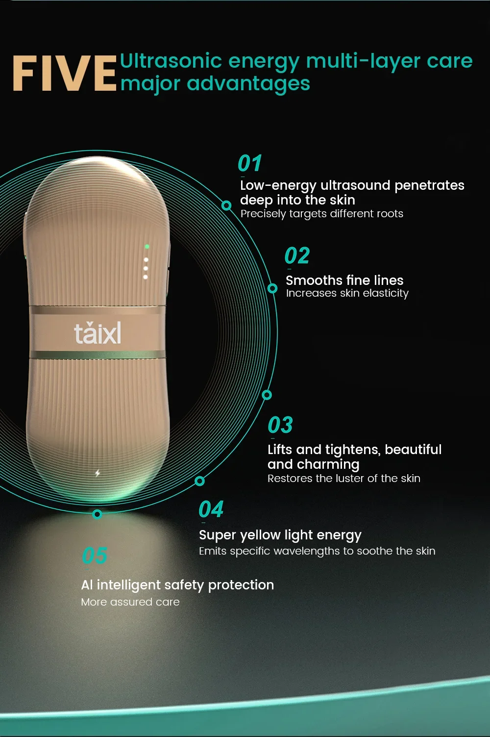 جهاز احترافي محمول لتقليل التجاعيد آلة شد الجلد نظام تجديد متعدد الطبقات لعلاج الخطوط الدقيقة