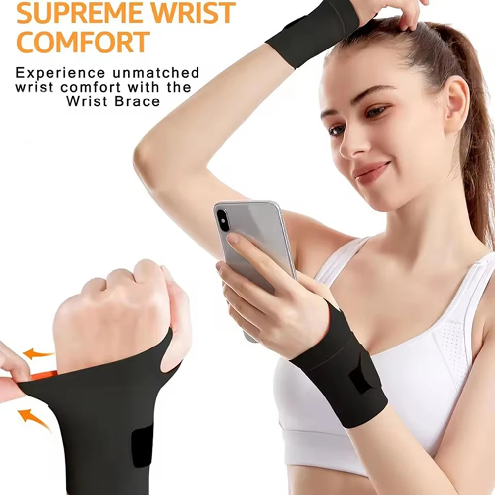 1pc Elastic Wristband Anti-Sprain Wrist Guard with Adjustable Support, Breathable Elastic Compression Tendon Sheath