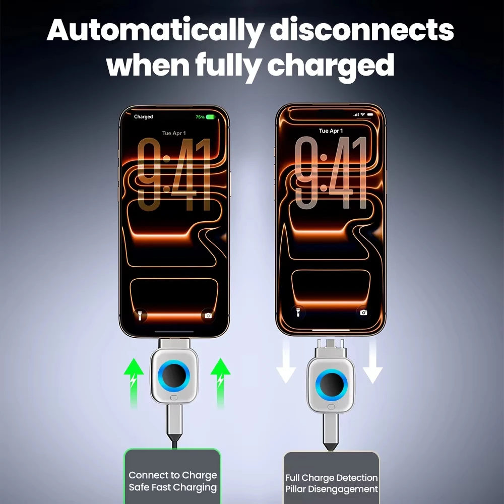 140W Smart Auto Stop Charging Adapter Type C Full Charge Disconnect Protector Overcharge Protection for Phone Laptop