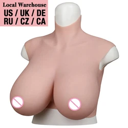 7th Pluse Size K Cup Silicone Breast Form Oil-Free Breastplate Fake Tits For Crossdresser Transgender Drag Queen Cosplay