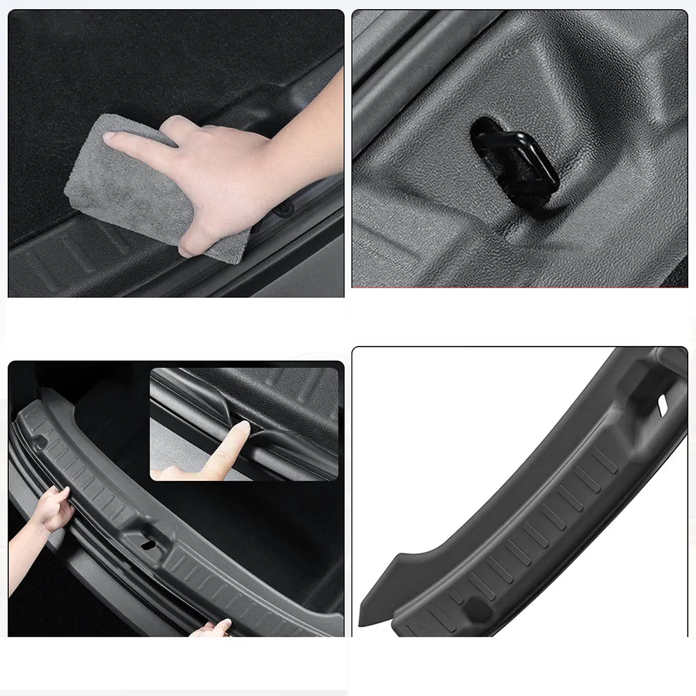 

For Tesla New Model Y Launch 2025 Juniper 2026 Rear Bumper Protective Guard Trunk Threshold Strip TPE Anti Scratch Protection