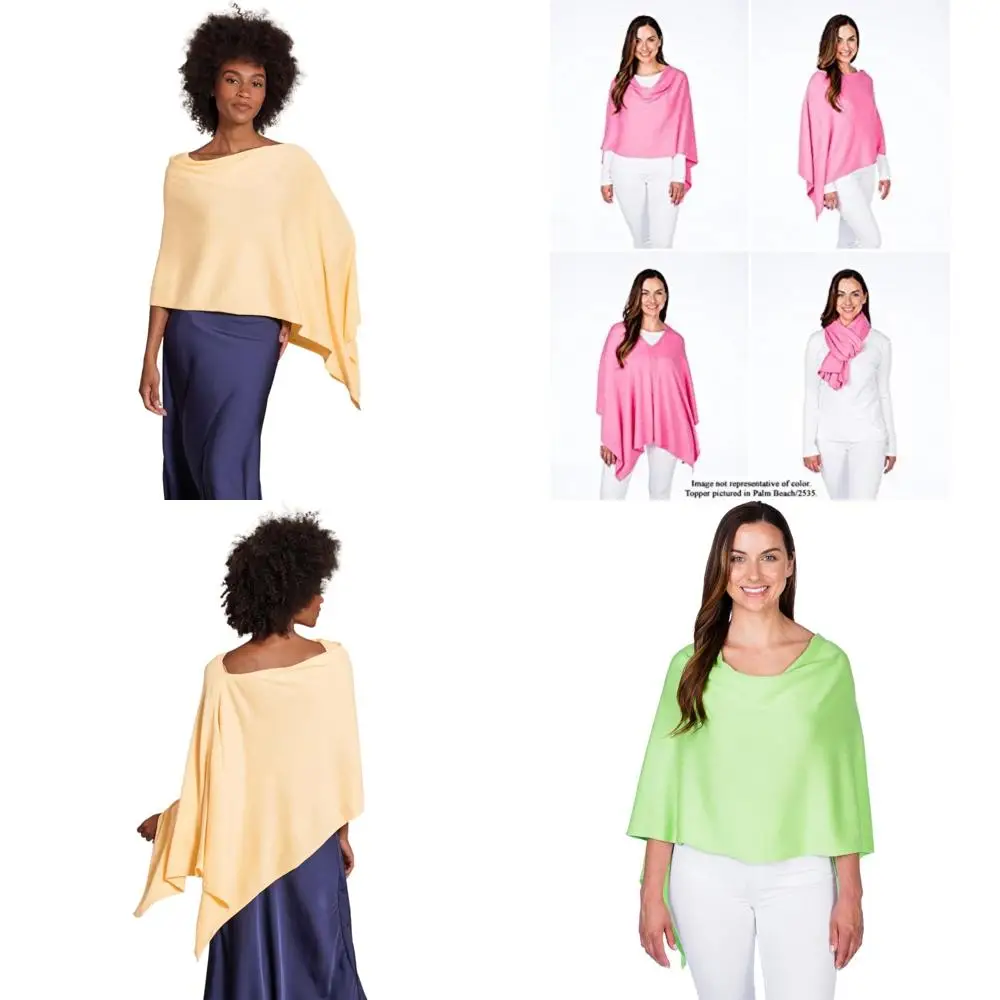 

Luxurious Lightweight Cotton Cashmere Blend Poncho - 95% Cotton, 5% Cashmere - Ideal Soft Gift Item