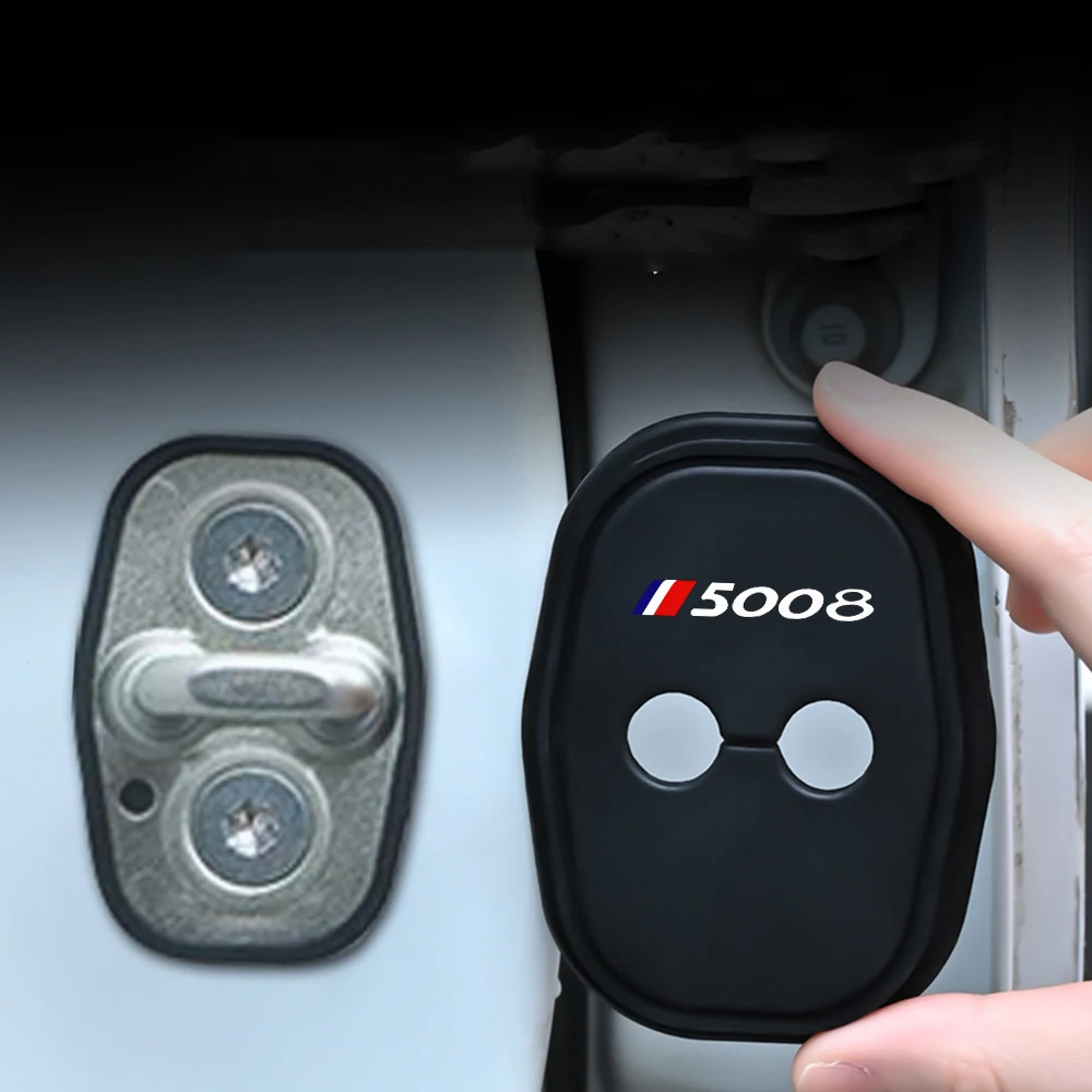 2 قطعة سيليكون قفل باب السيارة مشبك حامي غطاء مرونة امتصاص الصدمات وسادة كتم التخزين المؤقت لبيجو 5008 #1