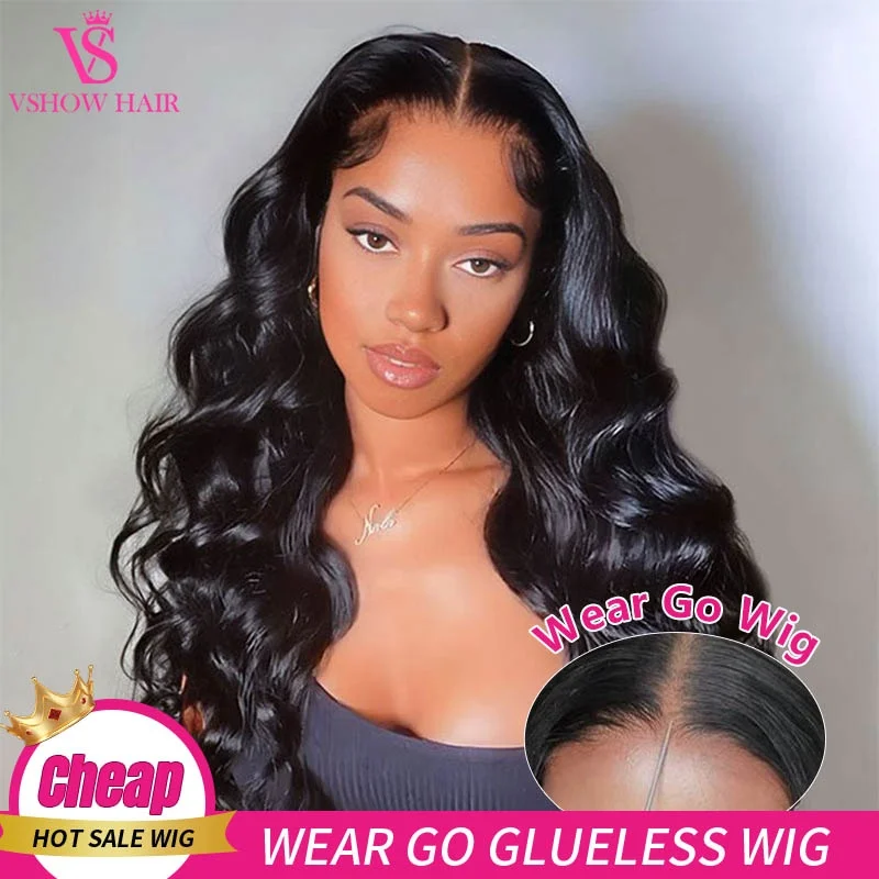 

Wear And Go Glueless Wigs Human Hair Ocean Wave PrePlucked 6x4 HD Lace Closure Wig Ready To Go Brazilian Glueless Wig On Sale For Women