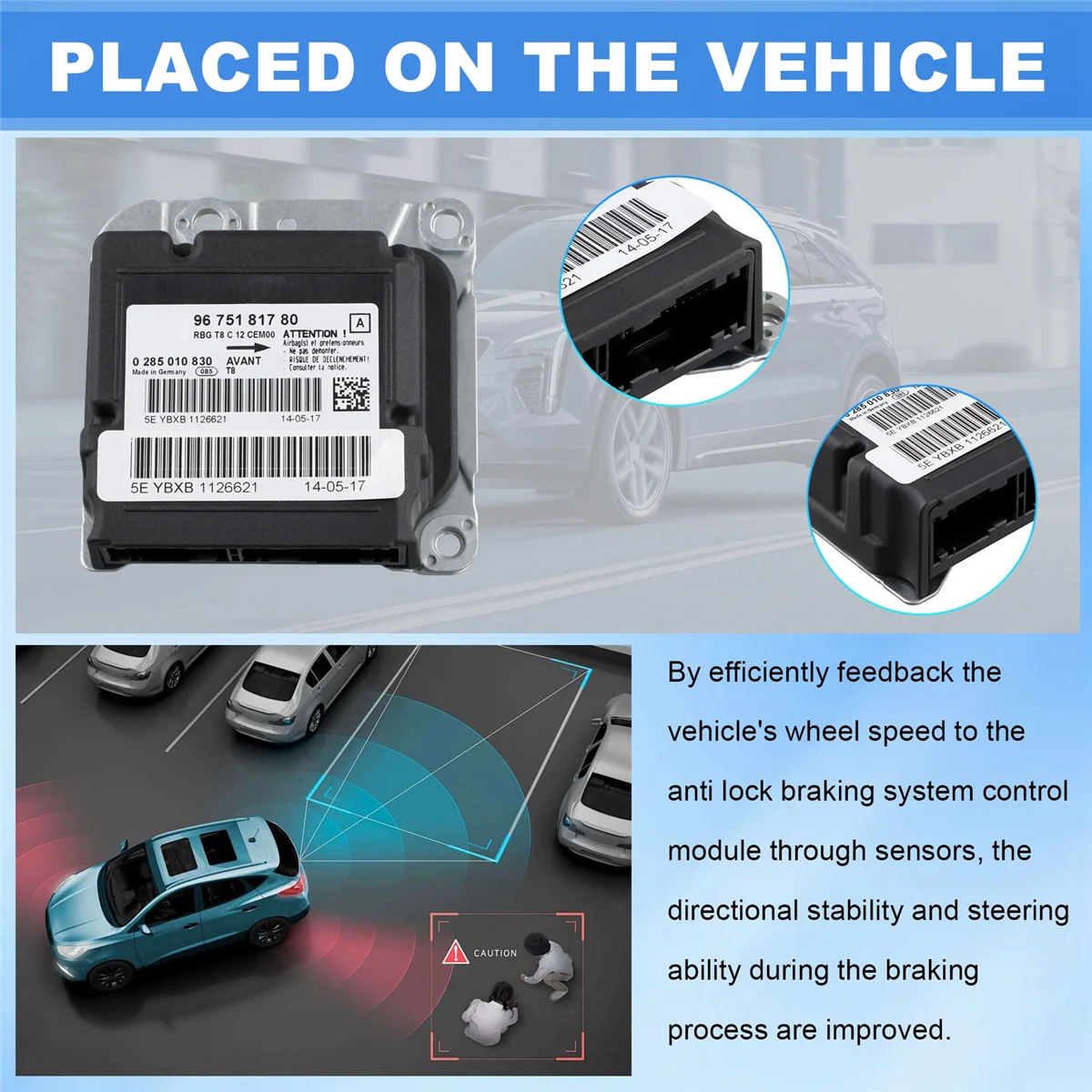 

#533S 6546CG Car Steering Wheel Sensor Control Box for Peugeot 3008 3008 Chine 5008 GOX CDE S/G (Black)