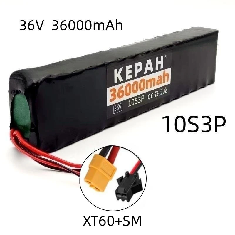 36V 36ah 18650 lithium battery 10s3p 36000mah 1000w 42V electric scooter m365 power battery with battery pack