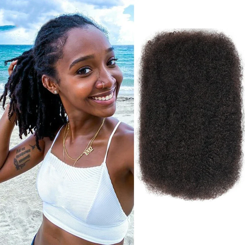 STYLEIBurgos-Cheveux humains en vrac Remy, cheveux afro péruviens, cheveux crépus bouclés, cheveux bouclés, pas de rêves, attachement, tressage, document naturel, tresses, 1PC