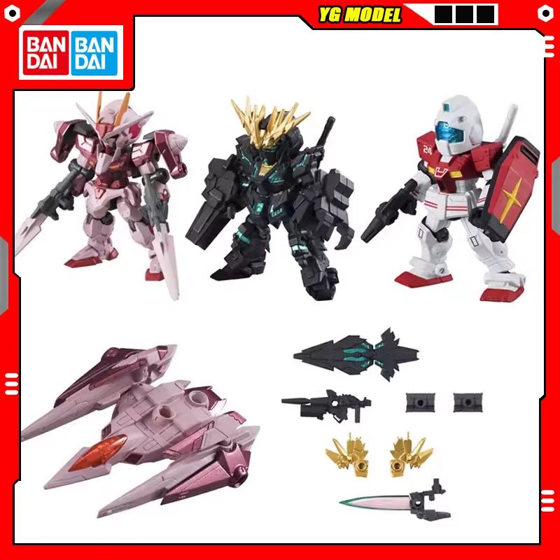 

Bandai Gundam MSE Action Figure Unicorn Gundam 02 “Banshee” GM GN-0000 Gashapon Ball Q-version Doll Version 2.5 Original