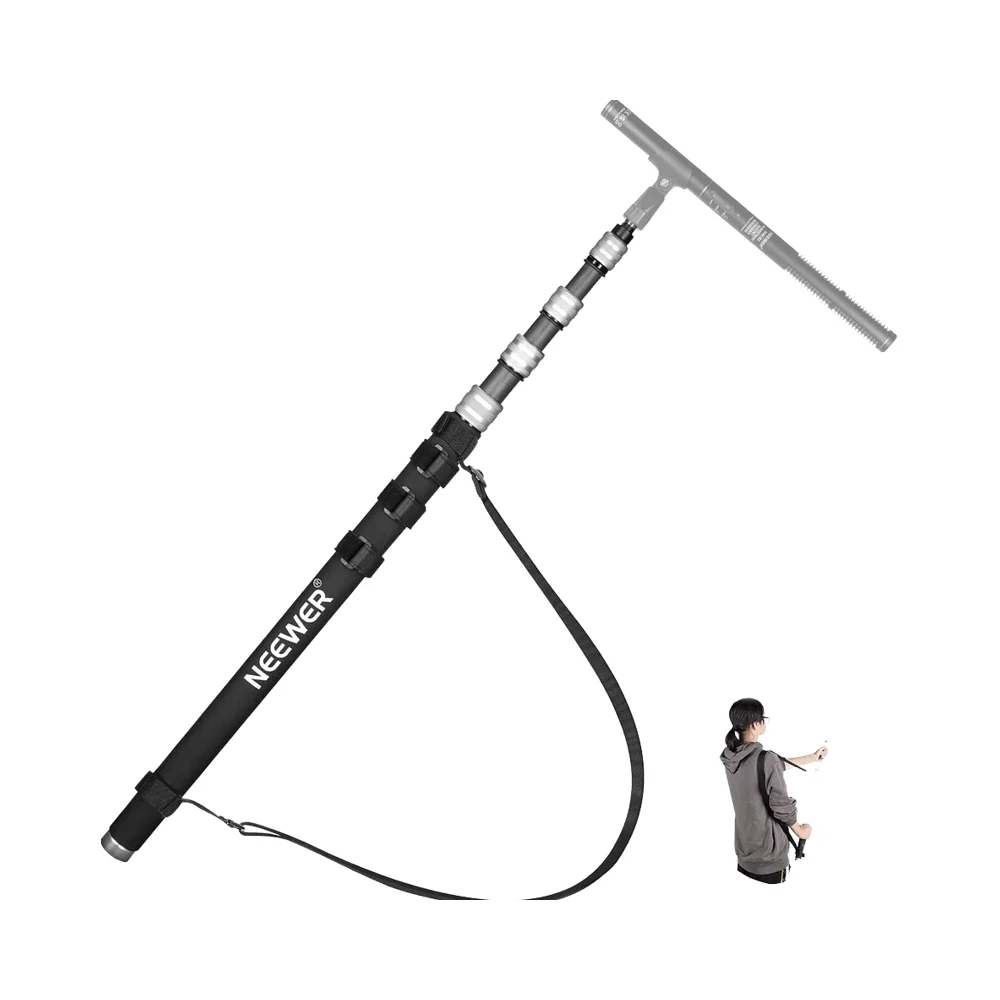

NEEWER Upgraded 300cm Telescopic Carbon Fiber Mic Microphone Boom Arm with 5 Sections