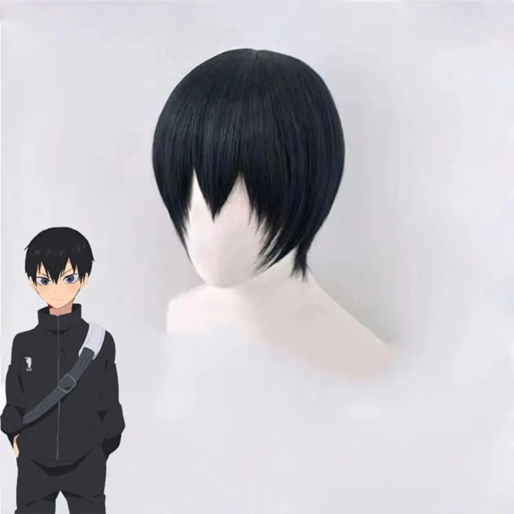Universal Anime Character Wig Volleyball Youth Yingshan Feixiong Cosplay Anime Wig Men's Black Short Dress Up Headset