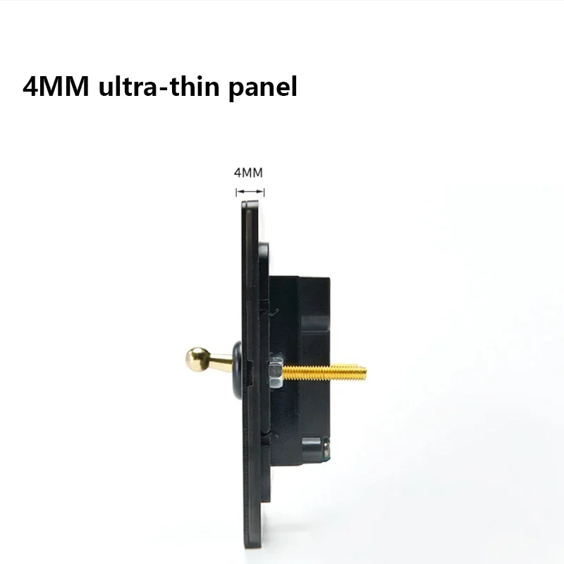 86 نوع ريترو التبديل 1-4 عصابة 2 طريقة الجدار ضوء النحاس رافعة تبديل التبديل الأسود ماتي لوحة من الفولاذ المقاوم للصدأ الاتحاد الأوروبي FR مخرج طاقة #4