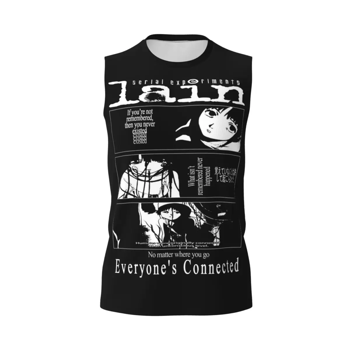 Serial Experiments Lain Men Printed Sleeveless T-shirt Casual Hip Hop Street Style Beach Holiday Tank Tops