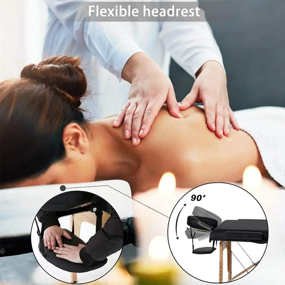 BestMassage-Mesa de extensión de pestañas portátil, cama de Spa con estuche de transporte, plegable, 84 pulgadas de largo, altura ajustable, para salón de belleza