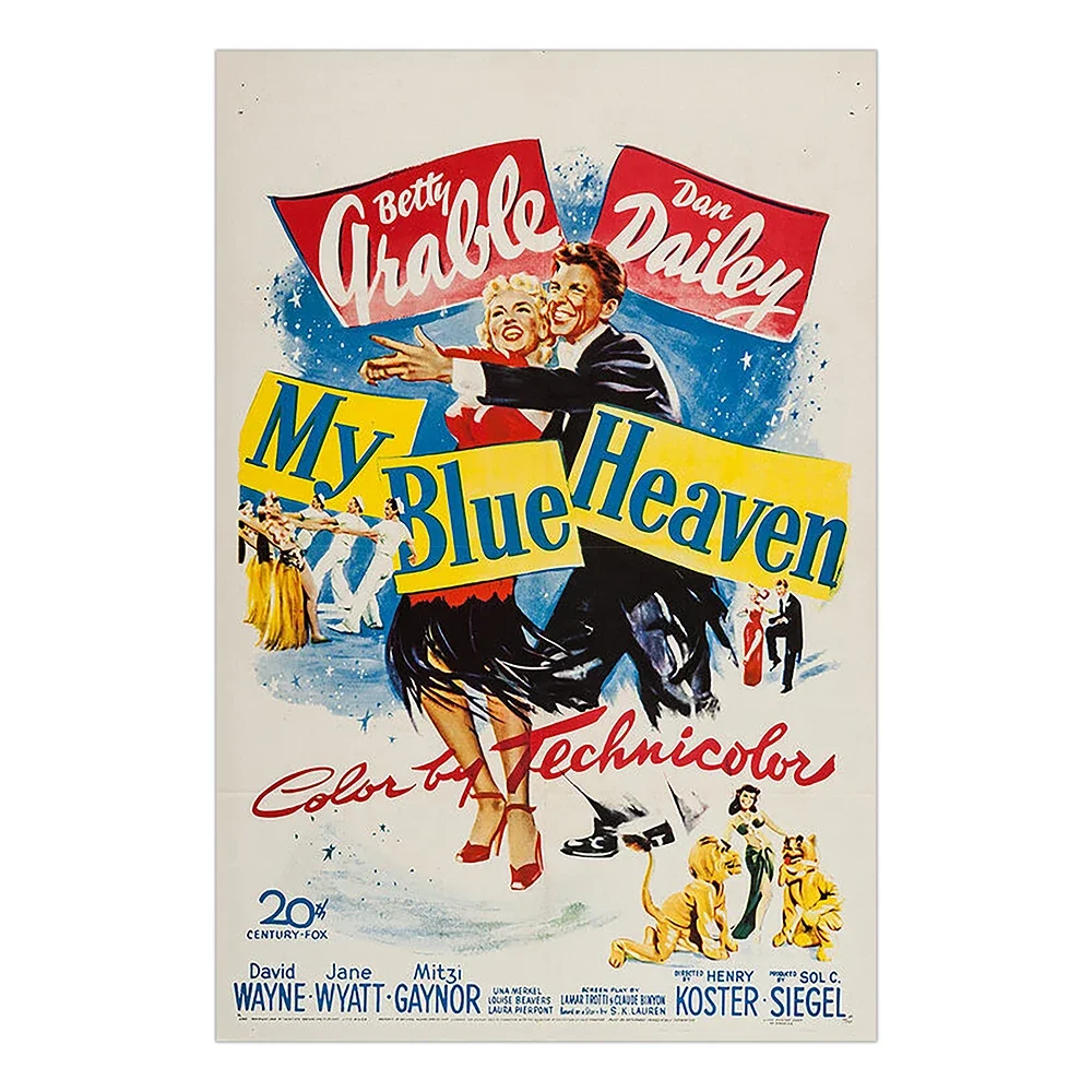 V2284 My Blue Heaven Vintage Classic Movie Wall Silk Cloth HD Poster Art Home Decoration Gift