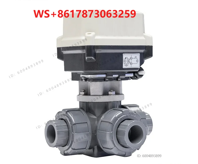 Miniature Electric UPVC Three-way Ball Valve Mini Adjustable Power-off Refining Small Electric Ball Valve