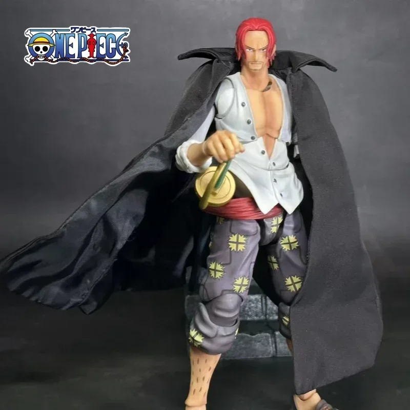 One Piece VAH Anime Series Shanks Emperor Handmade Clothes Black Cool Coat Cloak Suitable for 1/8 18CM Size Movable Humanoid Toy