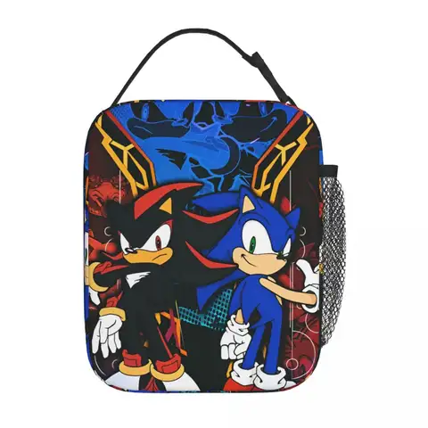 Sonices Cartoon Anime Bolsa de almuerzo aislada Bolsa térmica reutilizable   Contenedor de comida, bolsa grande para almuerzo, bolsas de almacenamiento de alimentos