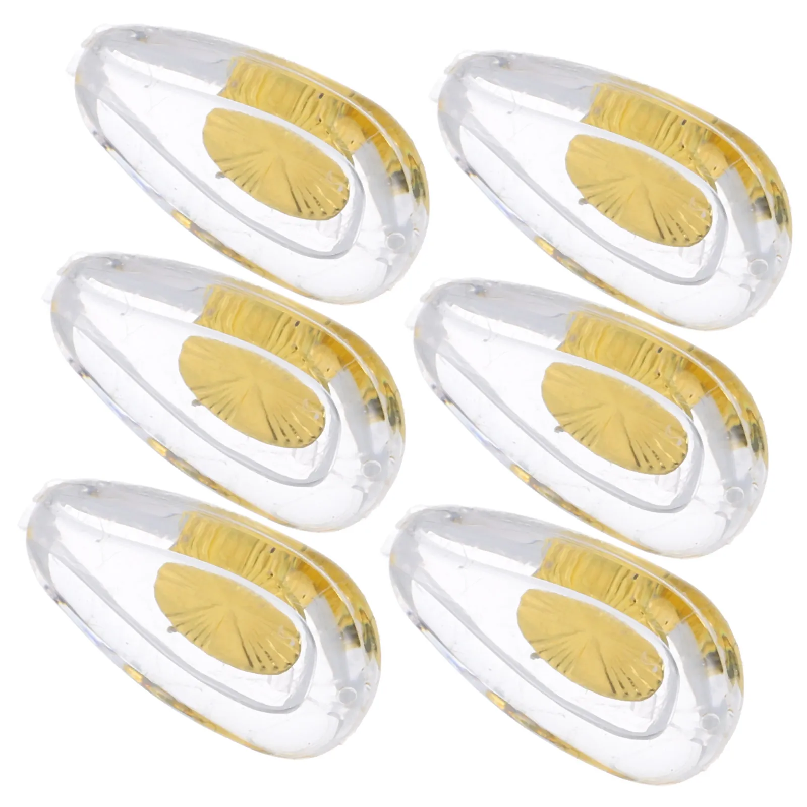 6Pairs Soft Silicone Nose Pads for Eyeglasses Gold Metal Core Anti-Slip Air Bag Design Comfortable Breathable Nose Cushions