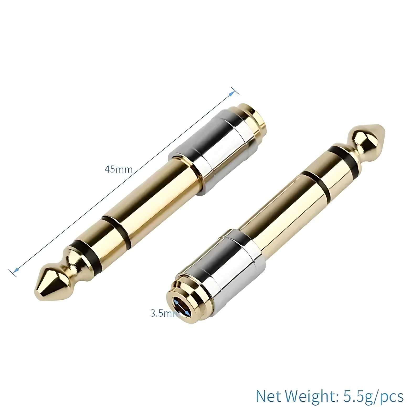 جاك 6.35 مللي متر ذكر التوصيل إلى 3.5 مللي متر موصل سالب مضخم ضوت سماعات الأذن محول الصوت ميكروفون الغيتار AUX 6.35 إلى 3.5 مللي متر محول