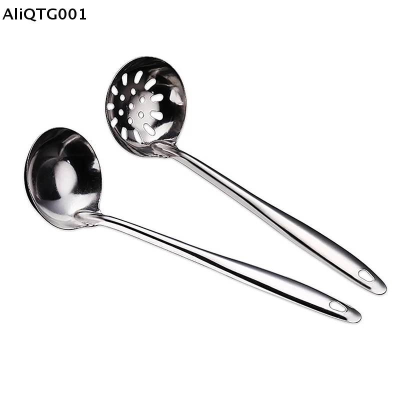 Korean Stainless Steel Thickening Spoon Creative Long Handle Hotel Hot Pot Spoon Soup Ladle Home Kitchen Essential Tools