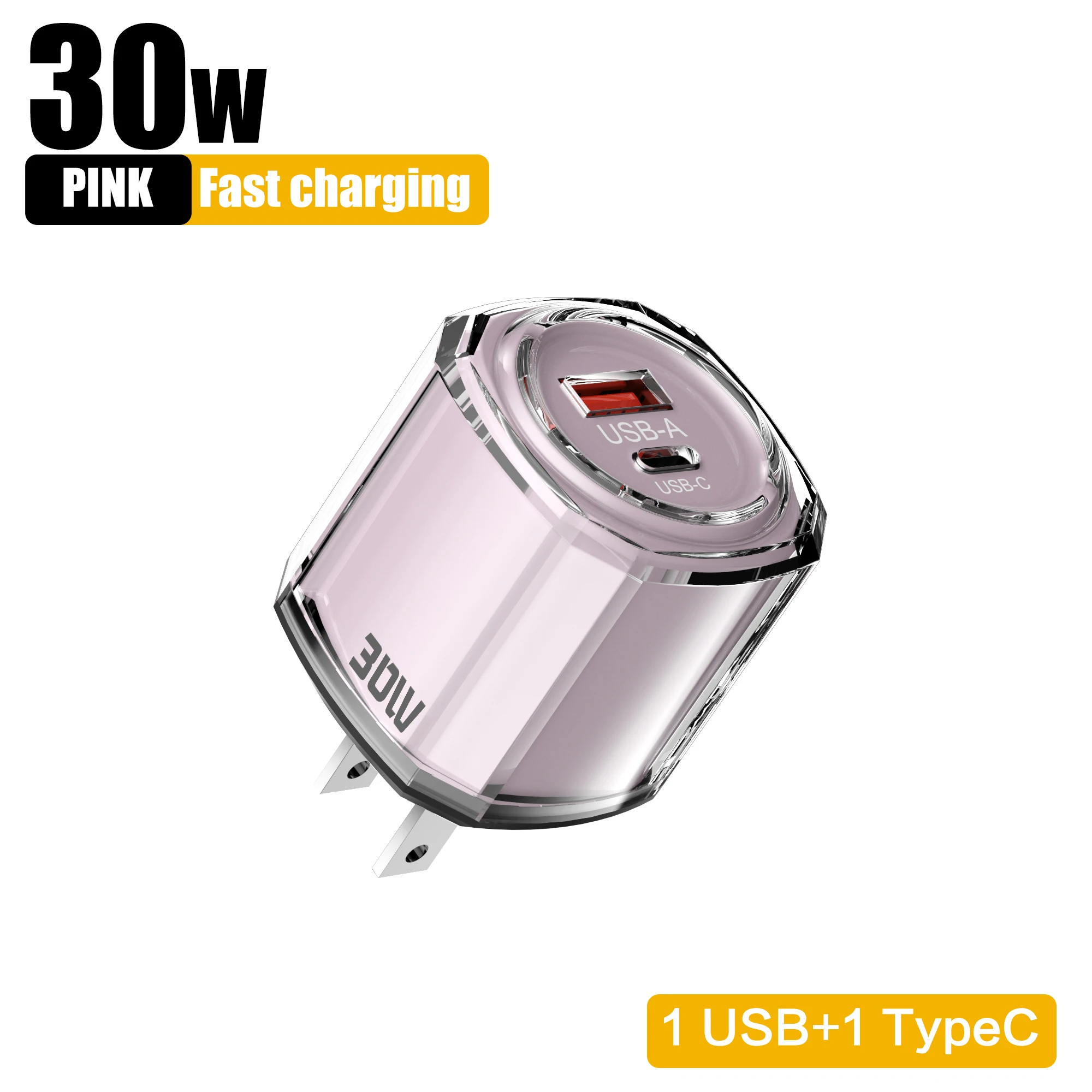 30W USB C-oplader Muti-poorten Snel opladen Snel opladen QC3.0 Type C PD Mobiele telefoon-muuradapter voor iPhone 16 Pro Xiaomi 15