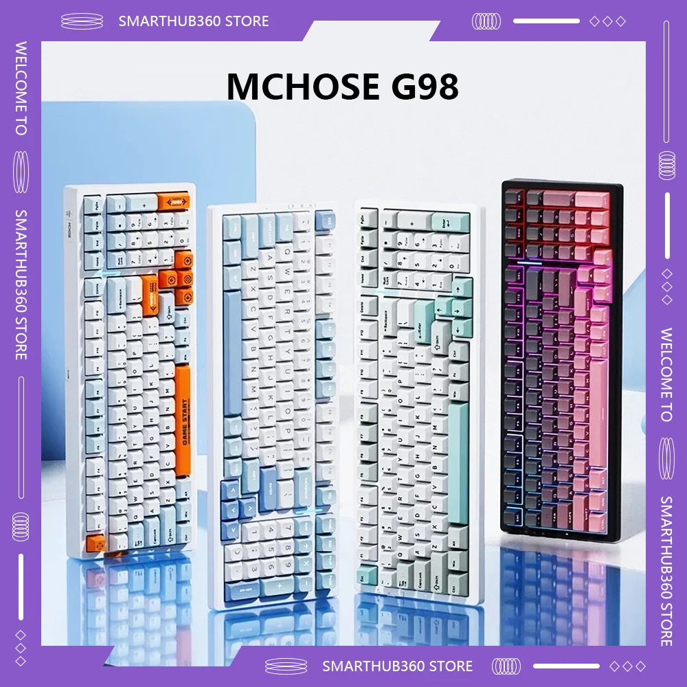 

MCHOSE G98 Wireless Mechanical Keyboards PBT Keycaps RGB Hot Swap Tri-mode Customized Gaming Keyboards PC Esports Accessories