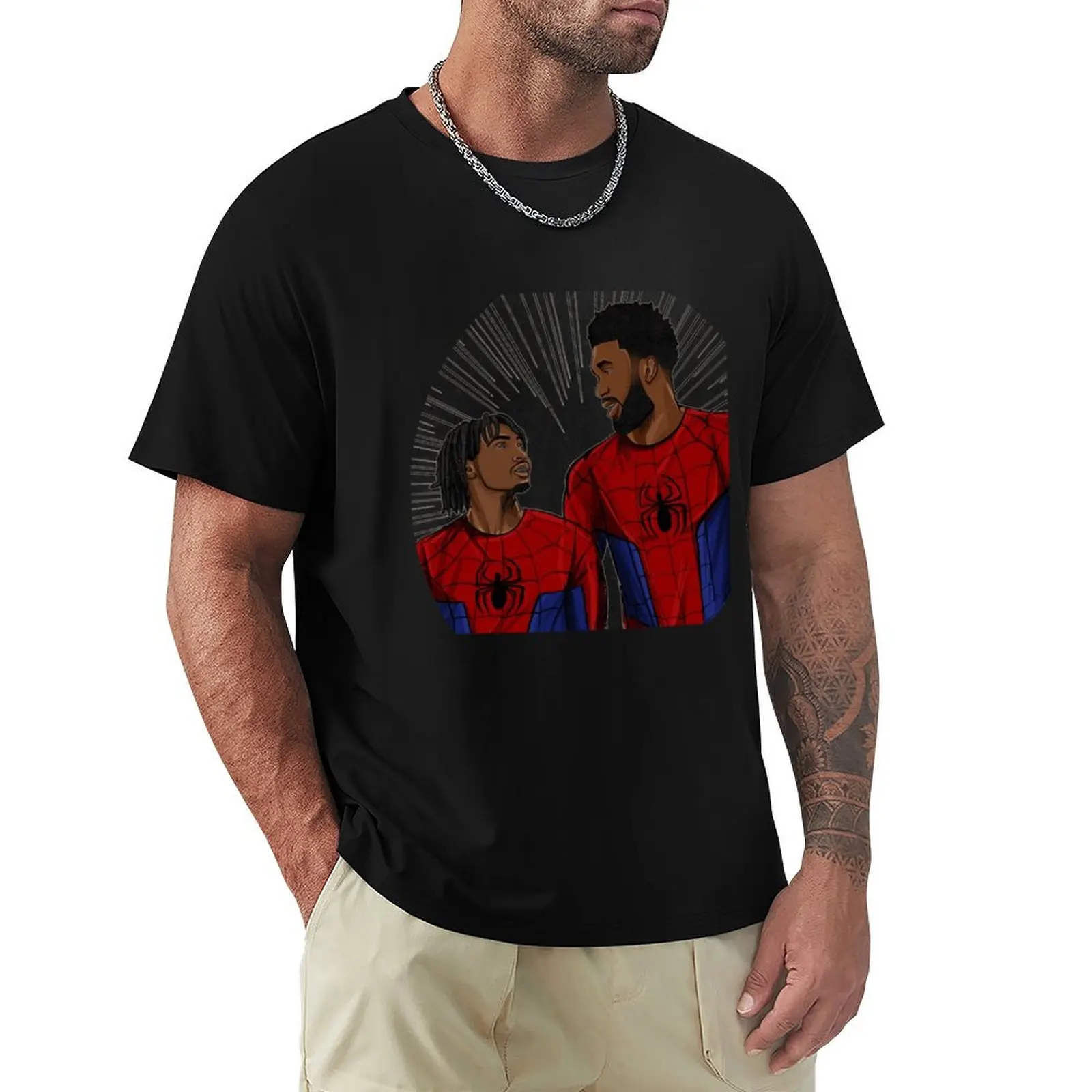 

tyrese maxey spider funny T-Shirt vintage t shirts Short sleeve tee anime figures plus size clothes mens t shirts top quality