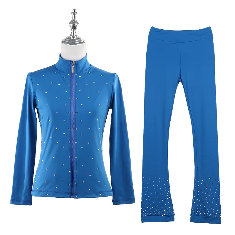 

Customized Figure Skating Training Clothes Girls' Children's Adult Skating Pants High Elasticity Breathable Zipper Top Kid Set