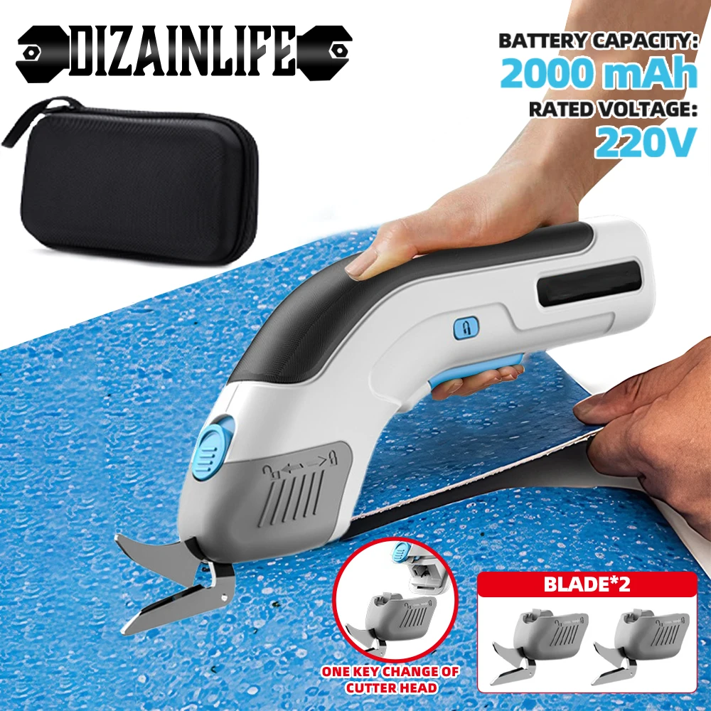 

Electric Cloth Cutter Rechargeable Scissors Wireless Battery Carpet PVC Leather Paperboard Sponge Cutting Tools Sewing Shear