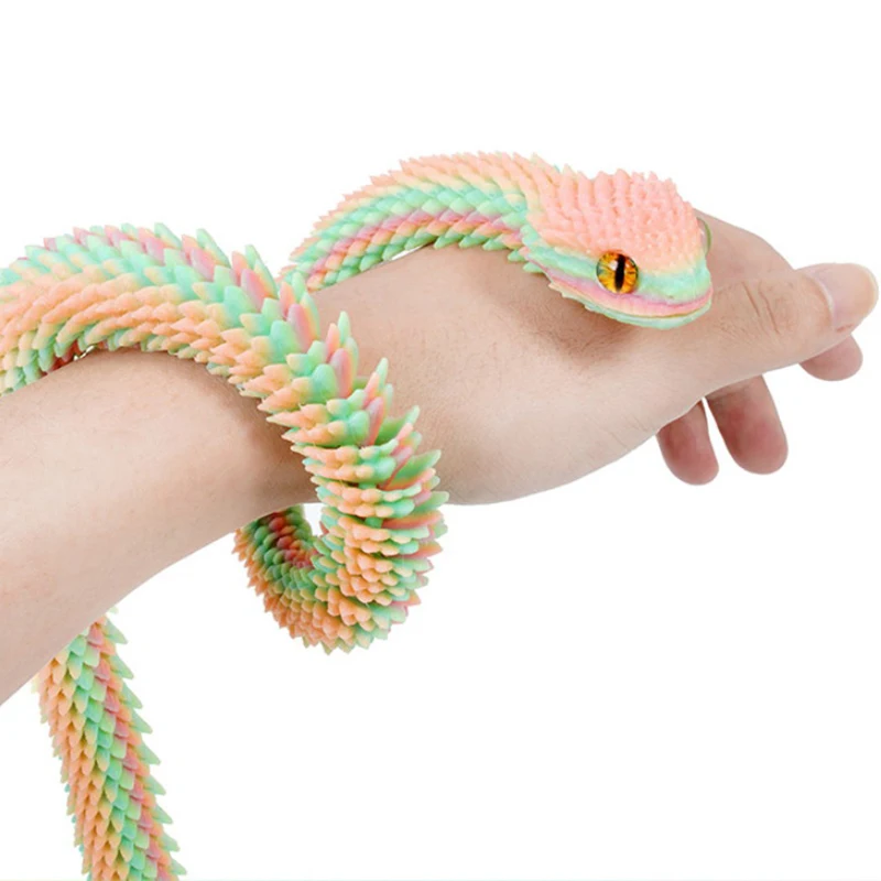 New 30cm 3D Printed Snake Figurine 3D Printed Animals Desk Accessories Room Decor Office Table Funny Snake Year Ornament