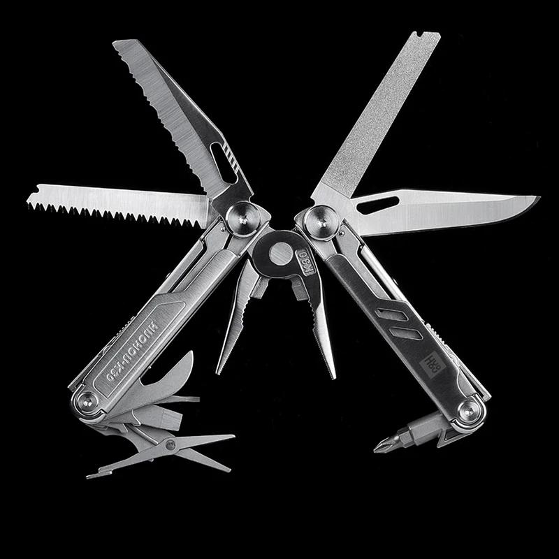 Imagem -02 - Pro 18 em Multitool Alicate Dobrável Canivete Tesoura Serra Portátil ao ar Livre Edc Multi Ferramentas Huohou-k30