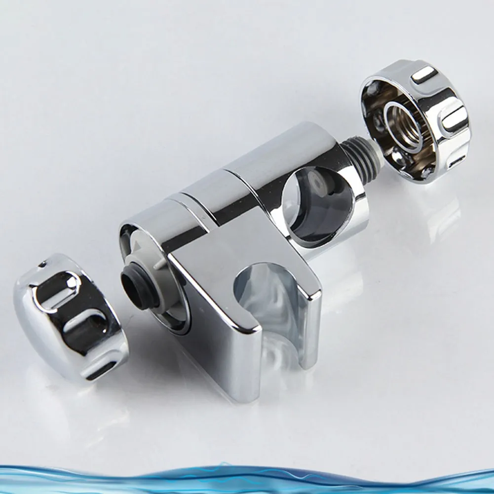1PC Chrome Shower Rail Head Slider Holders Adjustable 22-25mm Bracket For Slide Bar Adjustable Chrome Plated Bathroom Pipe
