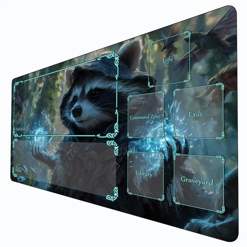

Digital Art Magic Raccoon Magic Playmat Card Battle игровой коврик с зоной mtg игровой коврик настольный коврик подходит для игрового сбора