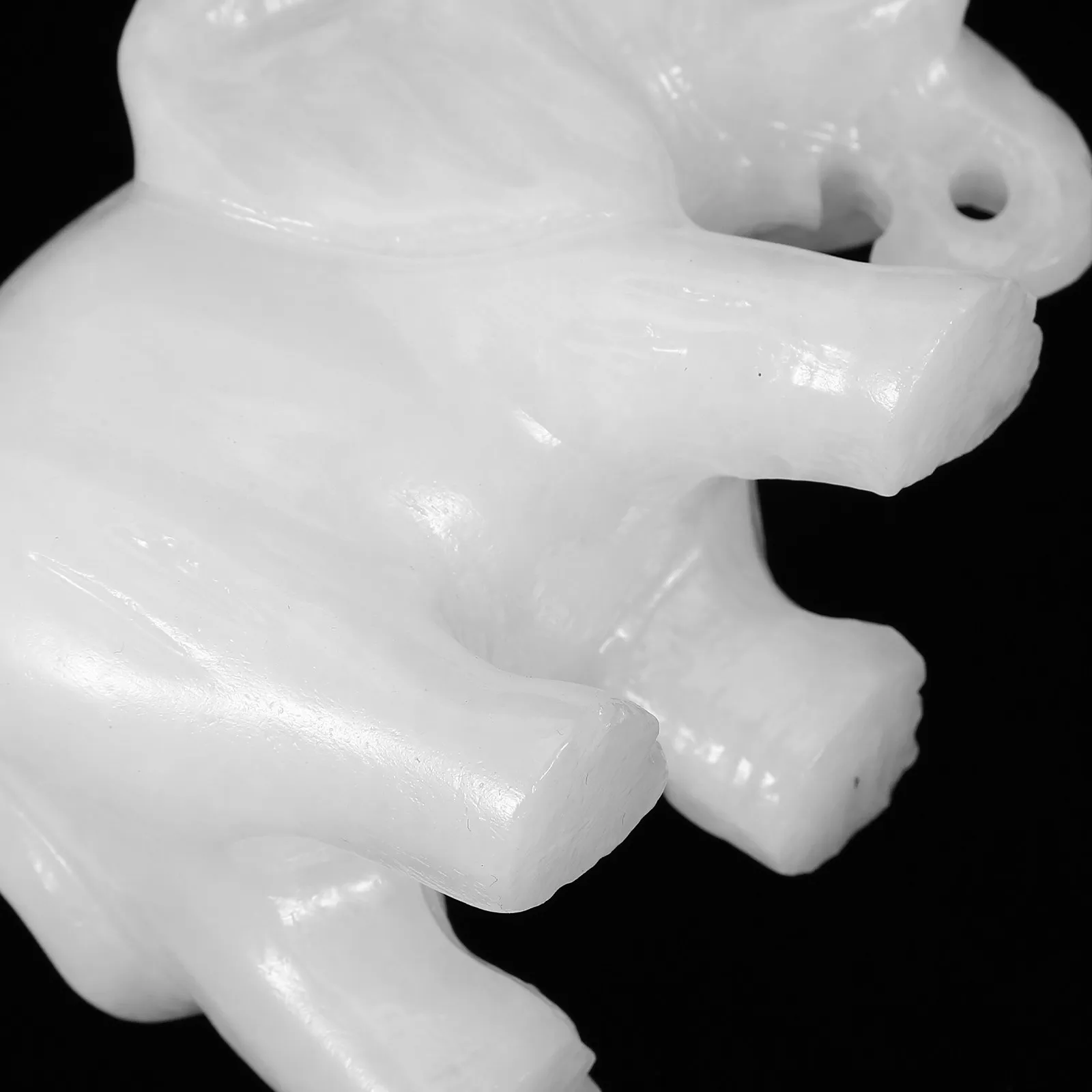 Jadeite Elephant Statue Handmade Stone Sculpture Feng Shui Positive Energy Home Bedroom Study Room Decor