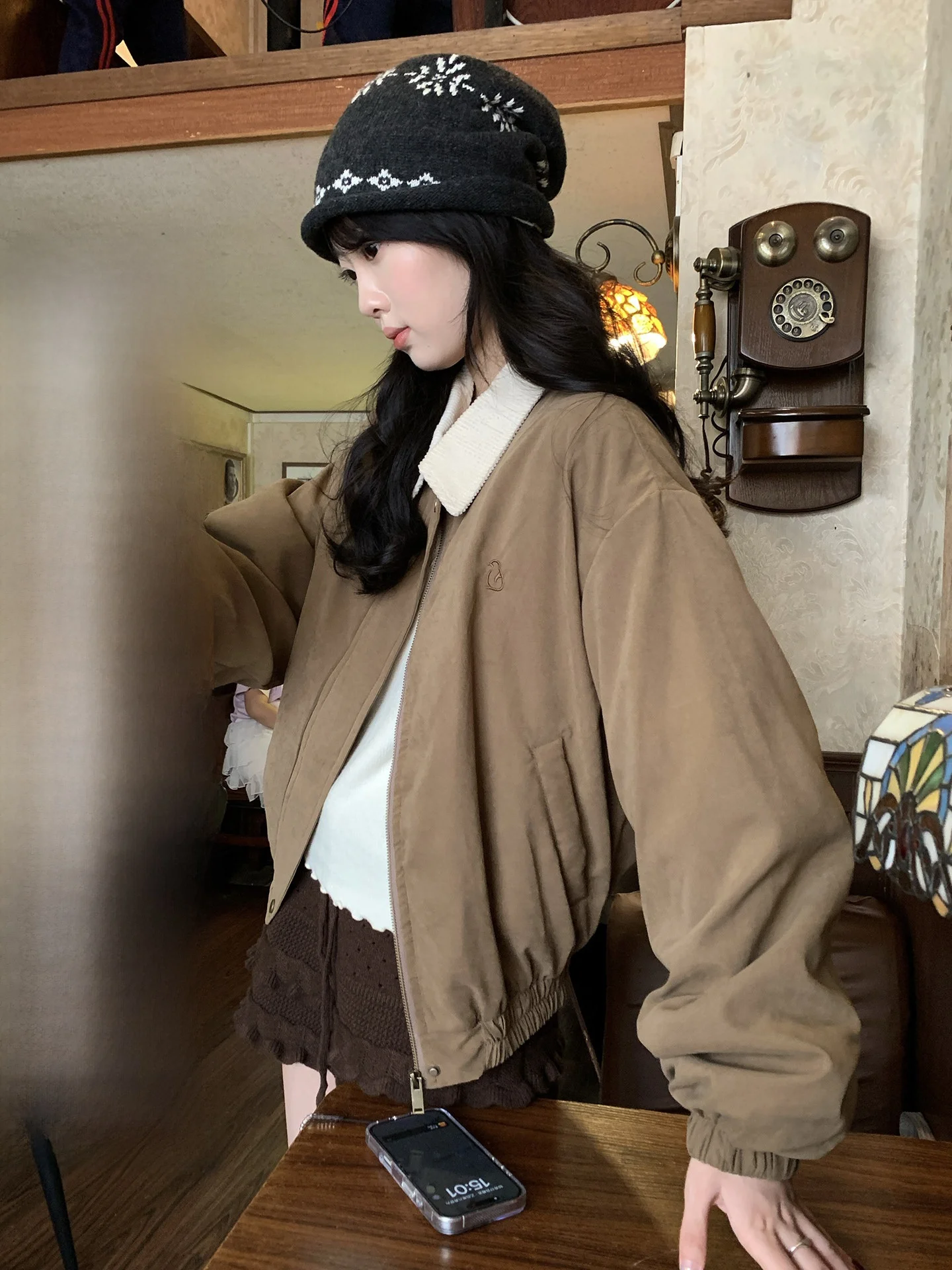 

Новая женская зимняя куртка Holli в корейском ретро-стиле с вышивкой, свободного кроя, из хлопка, с длинными рукавами, в клетку