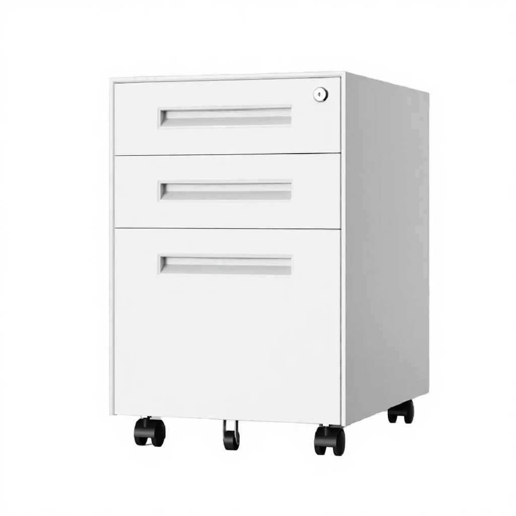 Mobile Cabinet,Adjustable Three-drawer Mobile Metal Filing Cabinet with Modern Design Large Capacity & Durable Construction for