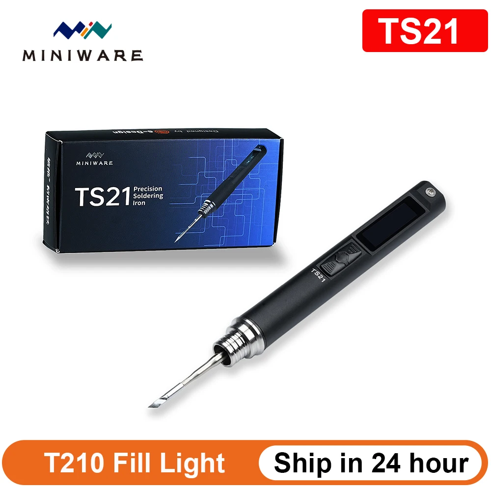 

MINIWARE TS21 Precision Soldering Iron Repair Tool Fill Light OLED Screen PD 100W Portable Smart Solder Station T210 Series Tip