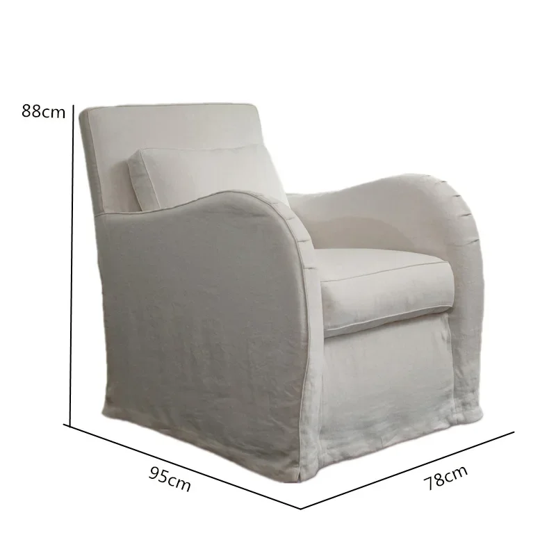 Canapé simple à démontage ins wind B & B, canapé blanc pour appartement, canapé américain en lin