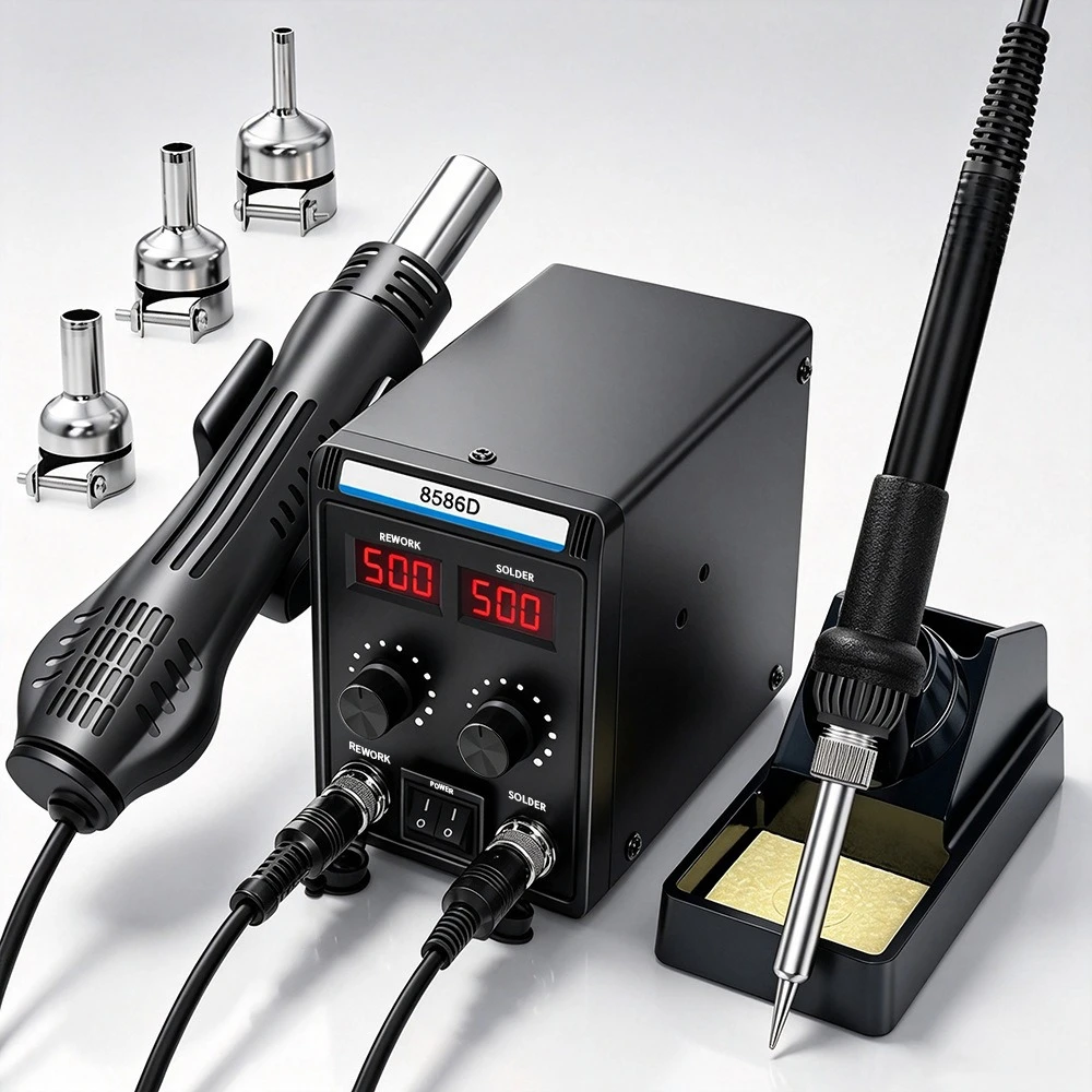 8586D soldering station, hot air gun, two-in-one mobile phone repair, disassembly soldering station, digital display temperature