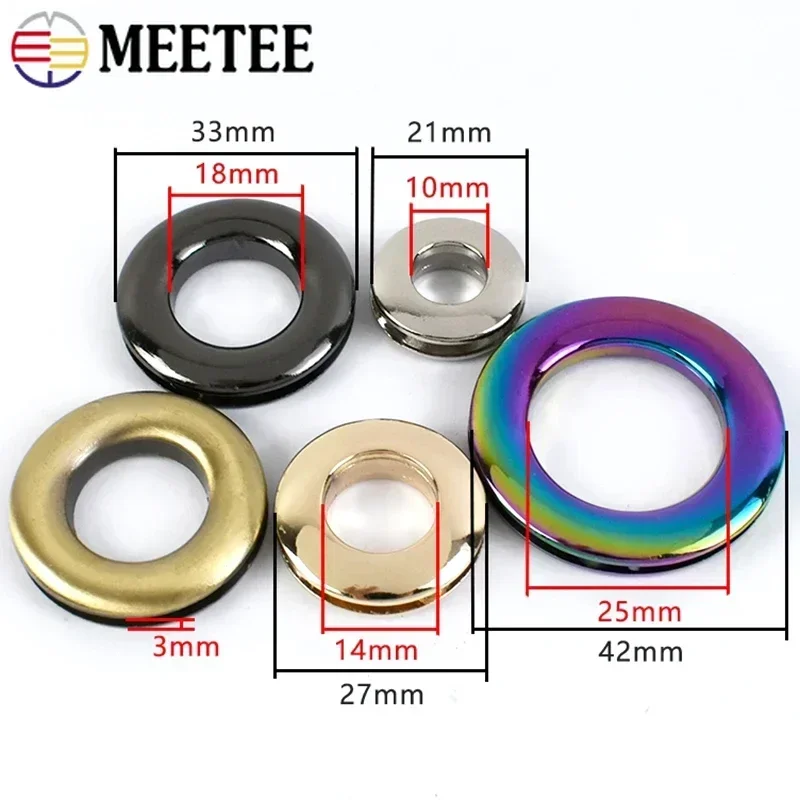 Meetee 4/10 pz occhielli in metallo fibbia a vite 10-25mm lega occhiello punzone O anello fibbie per unghie catena Stoma tende gancio chiusura