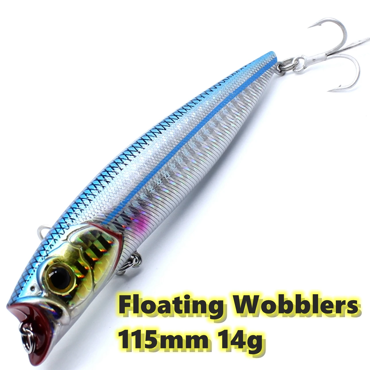 

Floating Jerkbait Wobblers 115mm 14g Topwater Popper Hard Bait Minnow Fishing Lure Shallow Diver Swimmer For Sea Bass