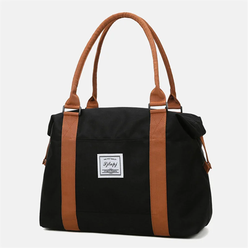 Bolso grande de viaje para mujer, bolsa de mano de lona Oxford, impermeable, de hombro, para fin de semana, para la noche