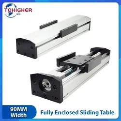90mm Width Heavy Load Sliding Table Fully Enclosed Linear Module Stage Rail Guide CNC Module 4PCS MGN12C Ballscrew SFU1605/1610