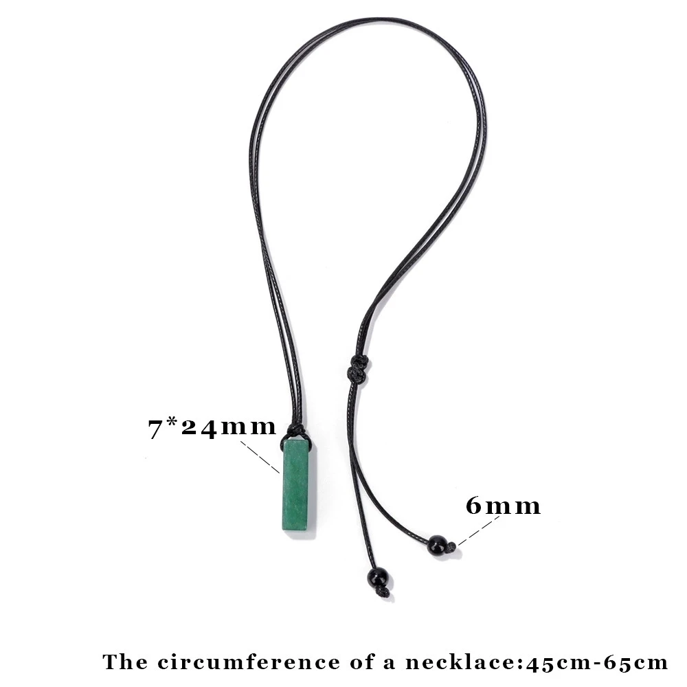 Rechteckige Halsketten aus Naturstein für Damen, Dalmatiner-Obsidian-Anhänger-Halsketten, schwarze Lederkette, modischer Schmuck für Herren, Geschenk. – Detail 5