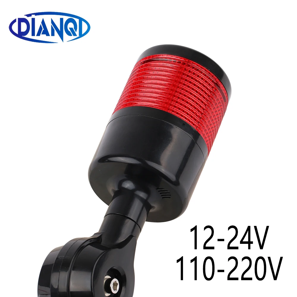 

1 layer Rotatable 180 Stack Red warning light industrial for CNC machine DC24V12V AC220V110V Steady flashing light LED Black