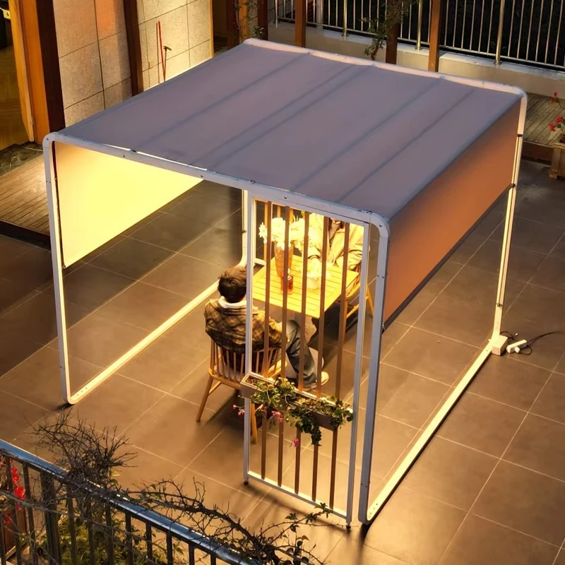 Any Size Custom Manual Aluminum Pergola Umbrella Sunproof UV Resistant Rainproof Rustproof Stable Durable For Garden Patio