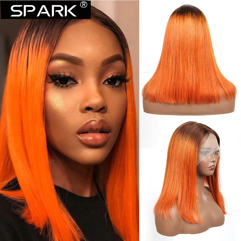 

Ginger Orange Straight Bob Wig 13x6x1 Transparent Lace Wig Ginger Lace Front Human Hair Wigs For Women Highlight Wig Human Hair